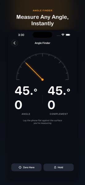 Angle Finder tool screenshot
